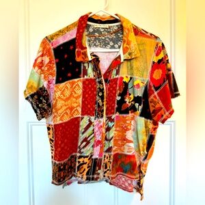 FREE PEOPLE We the Free button-front Short-sleeved blouse